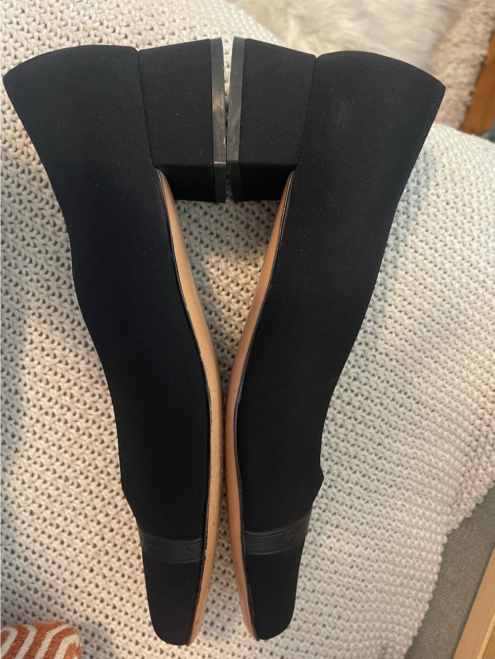 Salvatore Ferragamo Boutique Black Block Heel Pumps Made in Italy, size 10B - Picture 6 of 8